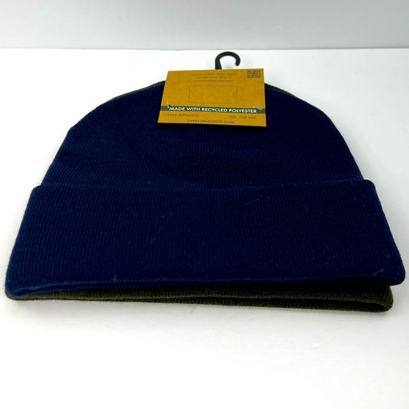 LARSSON & CO SPIRIT OF SCANDINAVIA, BEANIE SET, OLIVE GREEN & NAVY BLUE,ONE SIZE - Picture 5 of 14